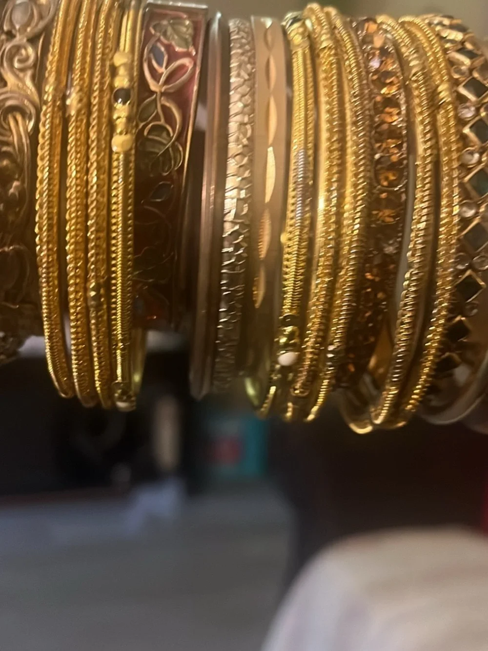 Gold Tone Stackable Women's  bangles